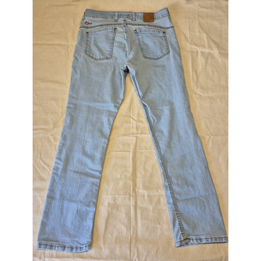 Origin Jeans Mens 32x32 Blue Delta Flex D68 Light Wash Relaxed Fit Denim USA - Picture 6 of 8